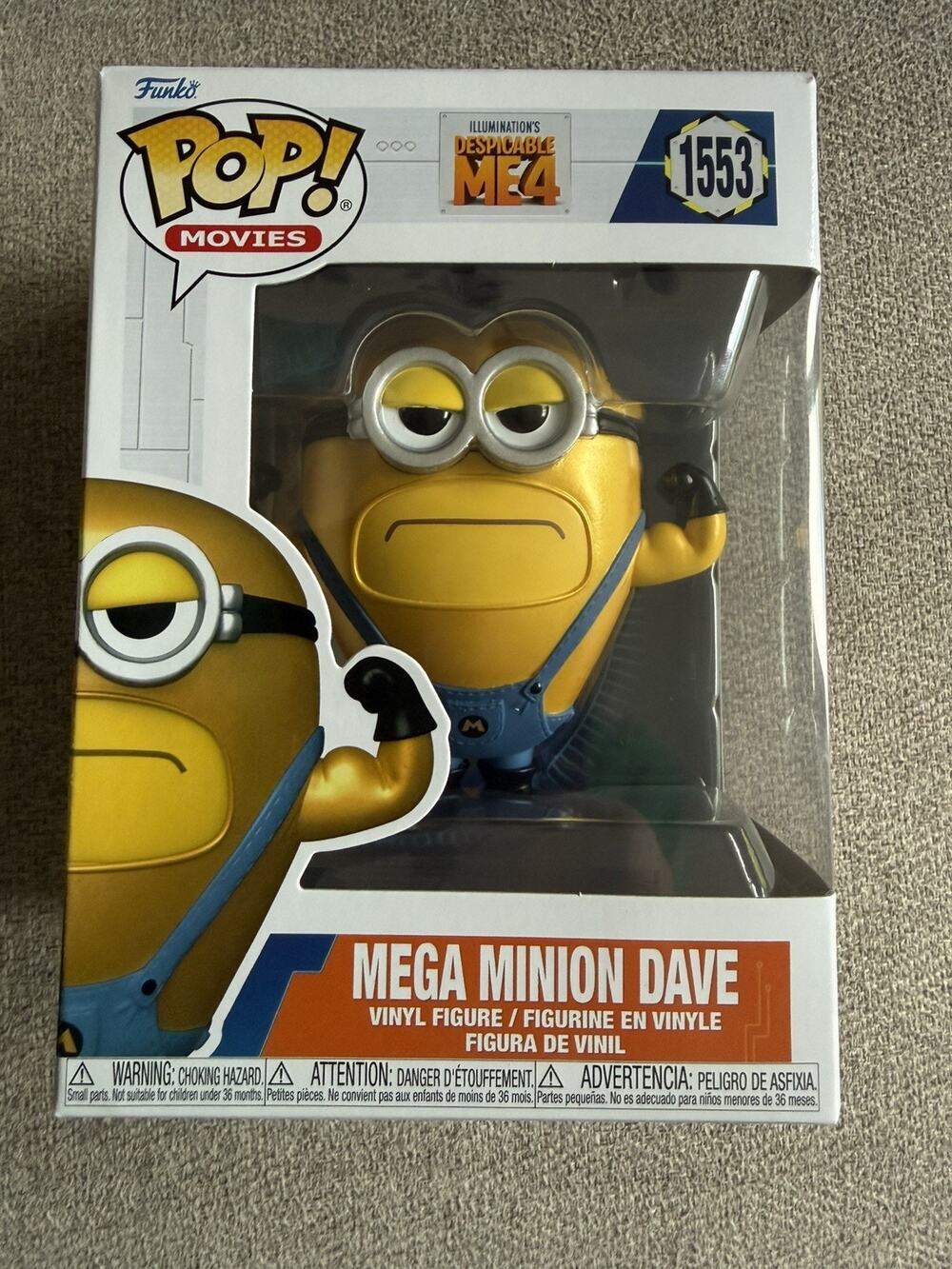 Funko POP! Movies: Despicable Me 4 – Mega Minion Dave Vinyl Figure #1553 #76049
